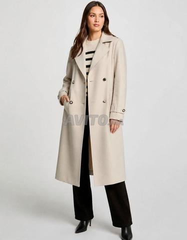 Trench-coat Morgan en suédine beige crème - 2