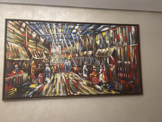 Peinture à l’huile encadrée noyer – œuvre unique