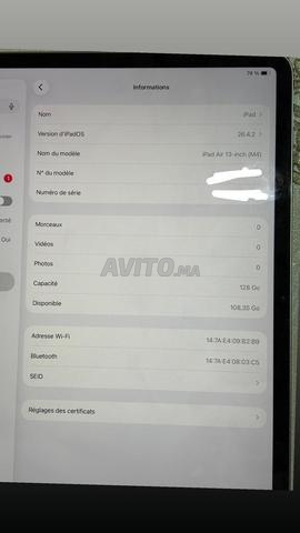 iPad Air M4 13 pouces 128Go - 2