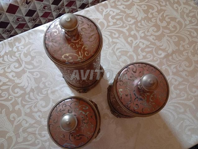 طقم ديكور من الزجاج والنحاس - 2