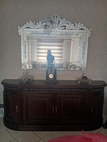 Buffet antique et miroir cristal