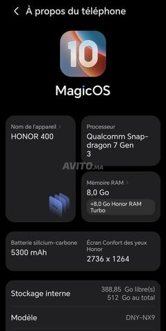TÉLÉPHONE HONOR 400 5G - 2