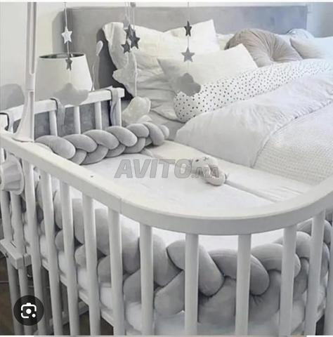 Tour de lit bébé en gris - 2