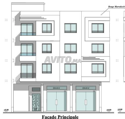 Terrain R3 titré 160m² Route d'Ourika 3 Façades