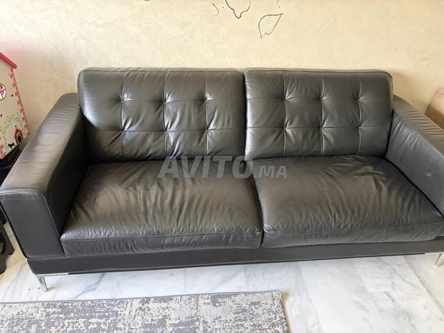Fauteuil en cuir noir - 2