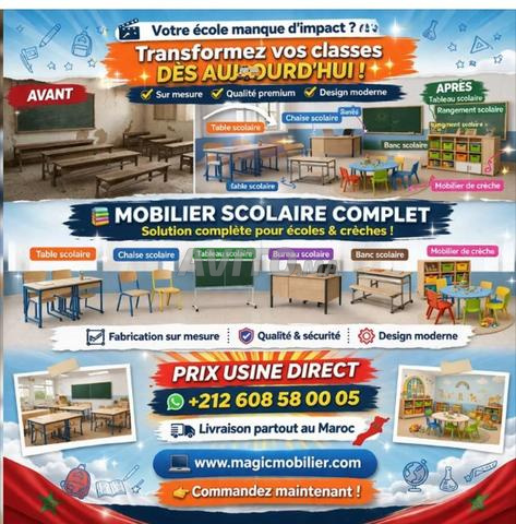 Fabrication de mobilier scolaire