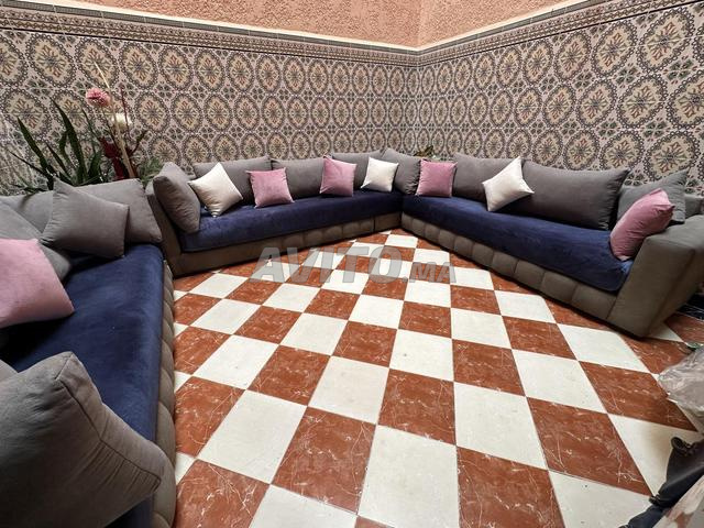 3 fauteuils de salon avec coussins - 2
