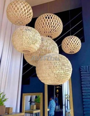 Lustre fait à la main en rotin