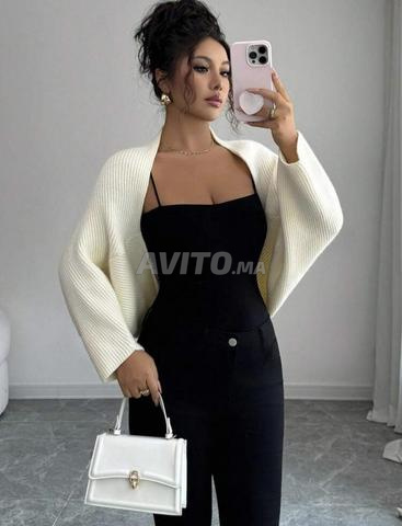 Gilet court blanc manches taille M