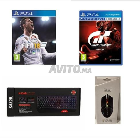 Pack gaming 2 jeux PS4 et clavier souris gaming