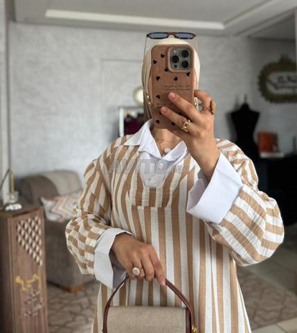 Caftan rayé avec col chemise 🎋🎀 - 2