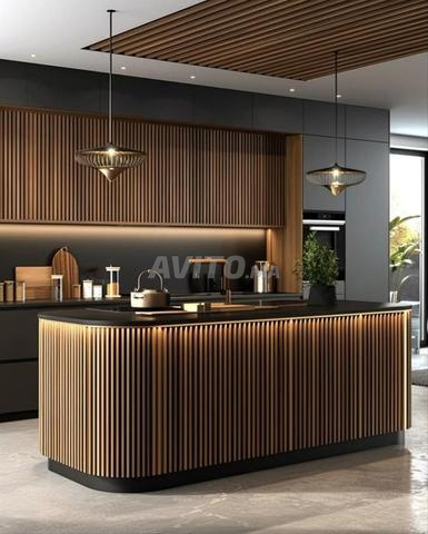 Cuisine Moderne avec habillage mural - 2