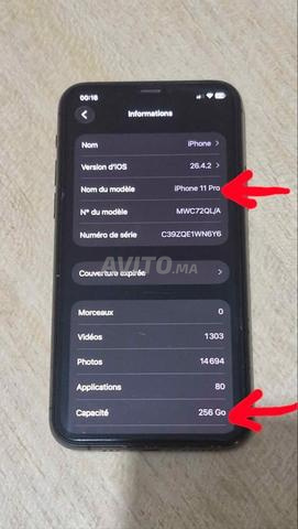 iPhone 11 Pro 256 Go - Batterie 87 pour cent
