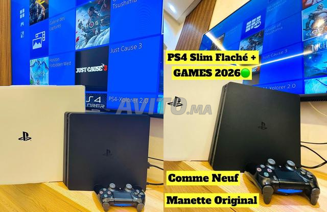 PS4 Slim flashée comme neuf plein de jeux