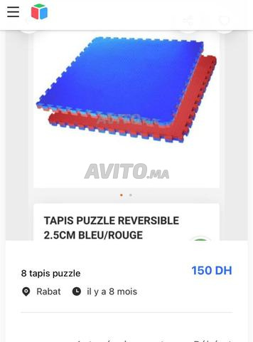 Tapis puzzle sportif bleu/rouge - 2