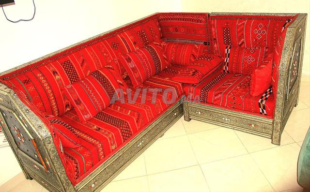 Magnifique salon marocain d’angle rouge - 2