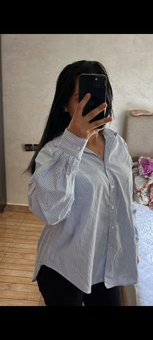 chemise rayée bleu ciel