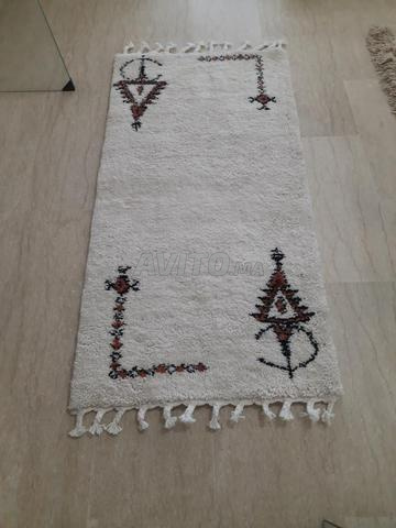 Tapis berbère blanc moderne noué à la main - 2
