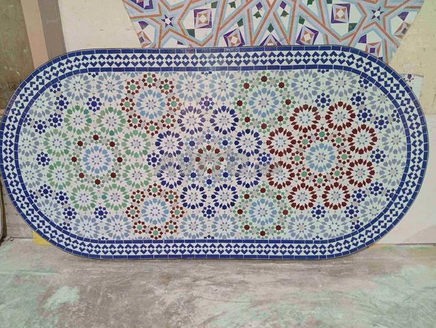 طاولة الزليج البلدي الفاسي بزخرفة عتيقة 🇲🇦🥰 - 2