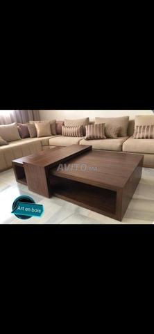 Table de salon en bois d'acacia massif de première qualité