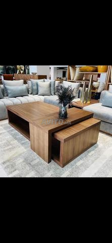 Table de salon en bois d'acacia massif de première qualité