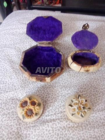 Boîtes à bijoux vintage artisanales en os - 2