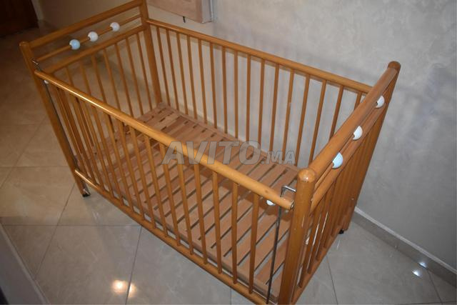 Lit bébé à barreaux en bois hêtre & matelas - 2