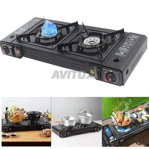 Réchaud à gaz portable deux feux pour le camping et les sorties - 2