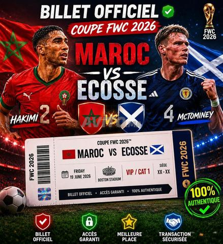 2 billets CAT1 coupe du monde Maroc vs Ecosse