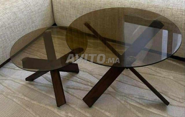 Table Duo en verre et bois
