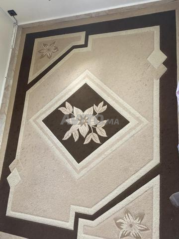 Élégant tapis floral beige et marron / tapis - 2