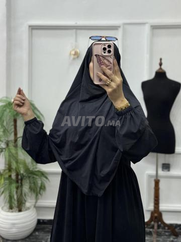 Burkini légal noir élégant avec un large khimar - 2
