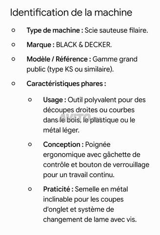 Scie sauteuse filaire Black and Decker - 2