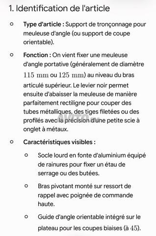 Support de tronçonnage pour meuleuse d'angle - 2