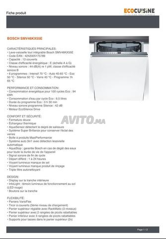Lave-vaisselle Bosch Neuf 13 couverts
