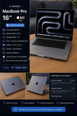 A vendre Macbook pro m2 pro 16 pouces 1to 32 gb