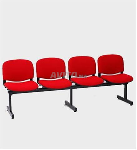 Banquette d'accueil en simili cuir 3 places - 2