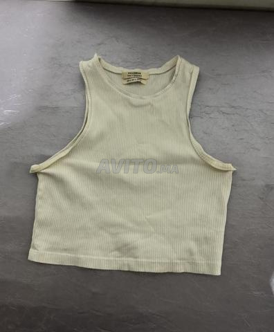Crop top sans manches Pull&Bear blanc S