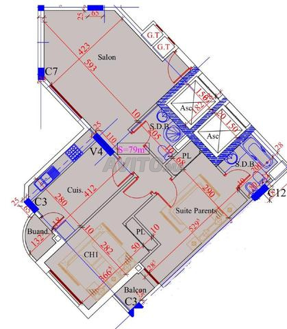 Appartement En Désistement 79 m² à Tanger
