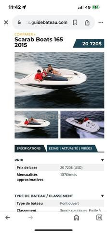 Bateau Scarab 165 Excellent État / Prêt à Naviguer
