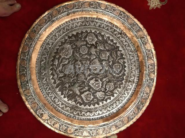Plat en cuivre rouge (étamé) fabrication iranienne