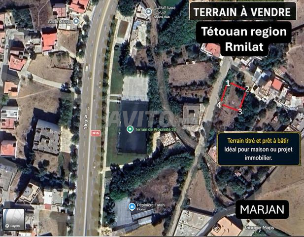 Terrain 163m² à vendre près de Marjane Tétouan