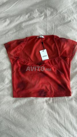 Crop Top Maille Rouge - 2
