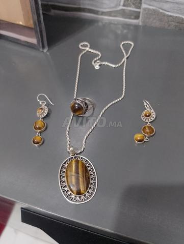 Ensemble collier pierre œil de tigre - 2