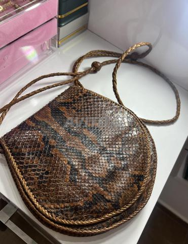 2 Sacs & 1 Bracelet en Véritable Cuir de Serpent