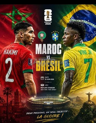 2 billets pour le match Maroc Brésil en C2