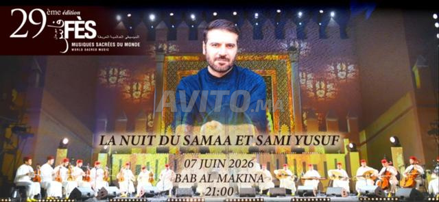 Ticket Sami Yusuf 7 juin Cat B Festival Fès