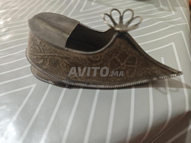 Anciens Cendriers en Cuivre Babouche 50s Fait Main - 2
