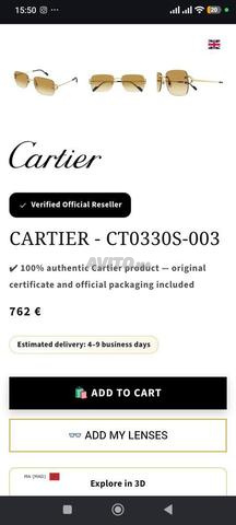 lunettes soleil Cartier pour homme  - 2