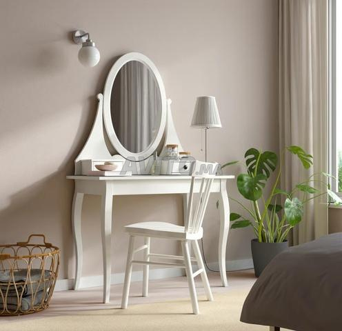 Coiffeuse avec miroir, blanc, 100x50 cm - 2
